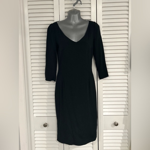 Dolce & Gabbana black silk sheath dress size 42 IT 4-6 US - Picture 6 of 12